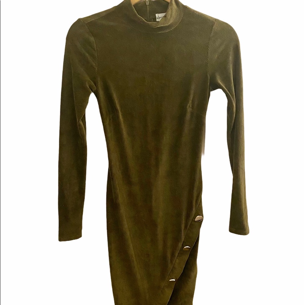 Green turtleneck midi